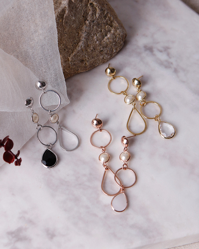 Attractive drop drop crystal earrings elegant jewe