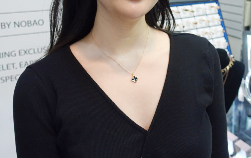 Onyx Four Leaf Clover Necklace Feminine fashionabl