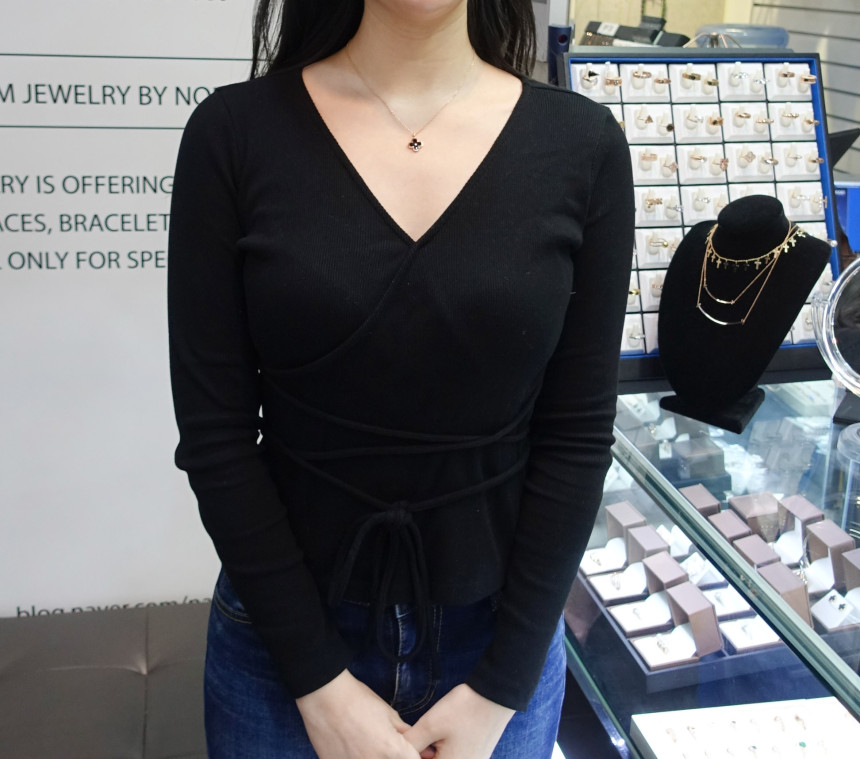 Onyx Four Leaf Clover Necklace Feminine fashionabl