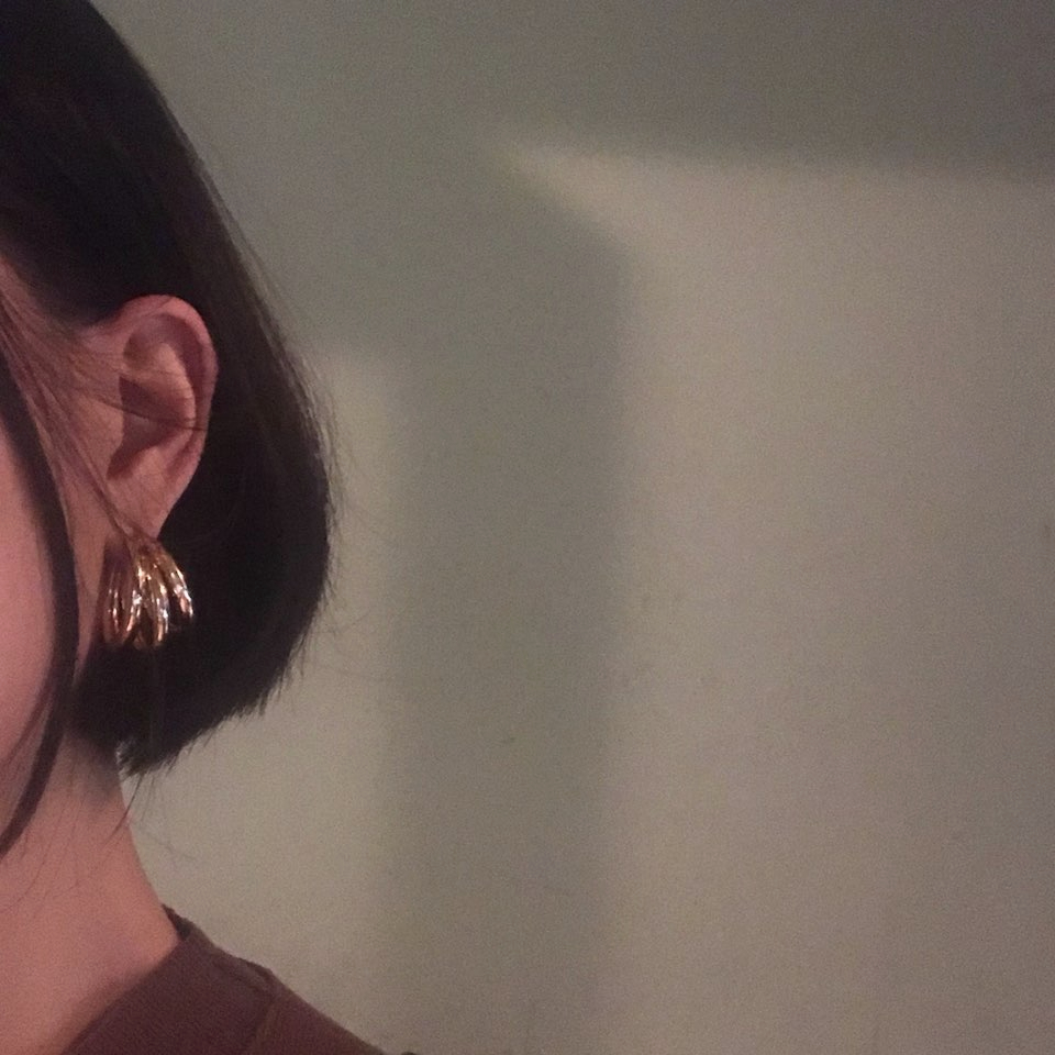 Vintage Moods Three Pipe Bold One-Touch Earrings G