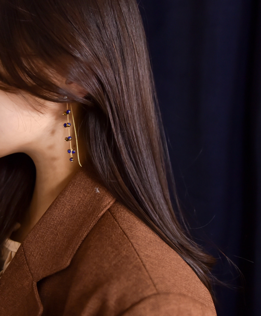 Chelsea Double Chalang Glass Drop Earrings Stylish