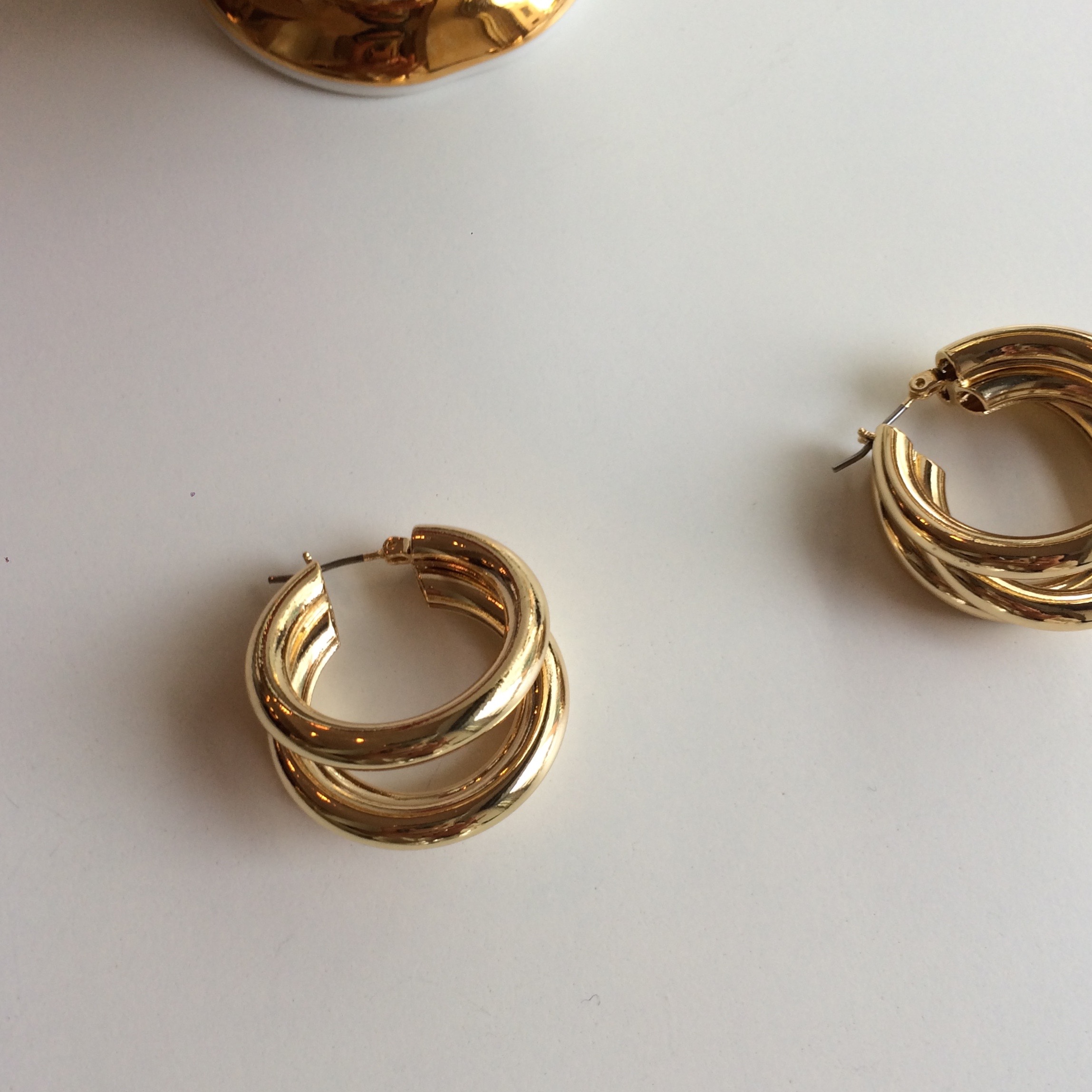 Vintage Moods Three Pipe Bold One-Touch Earrings G