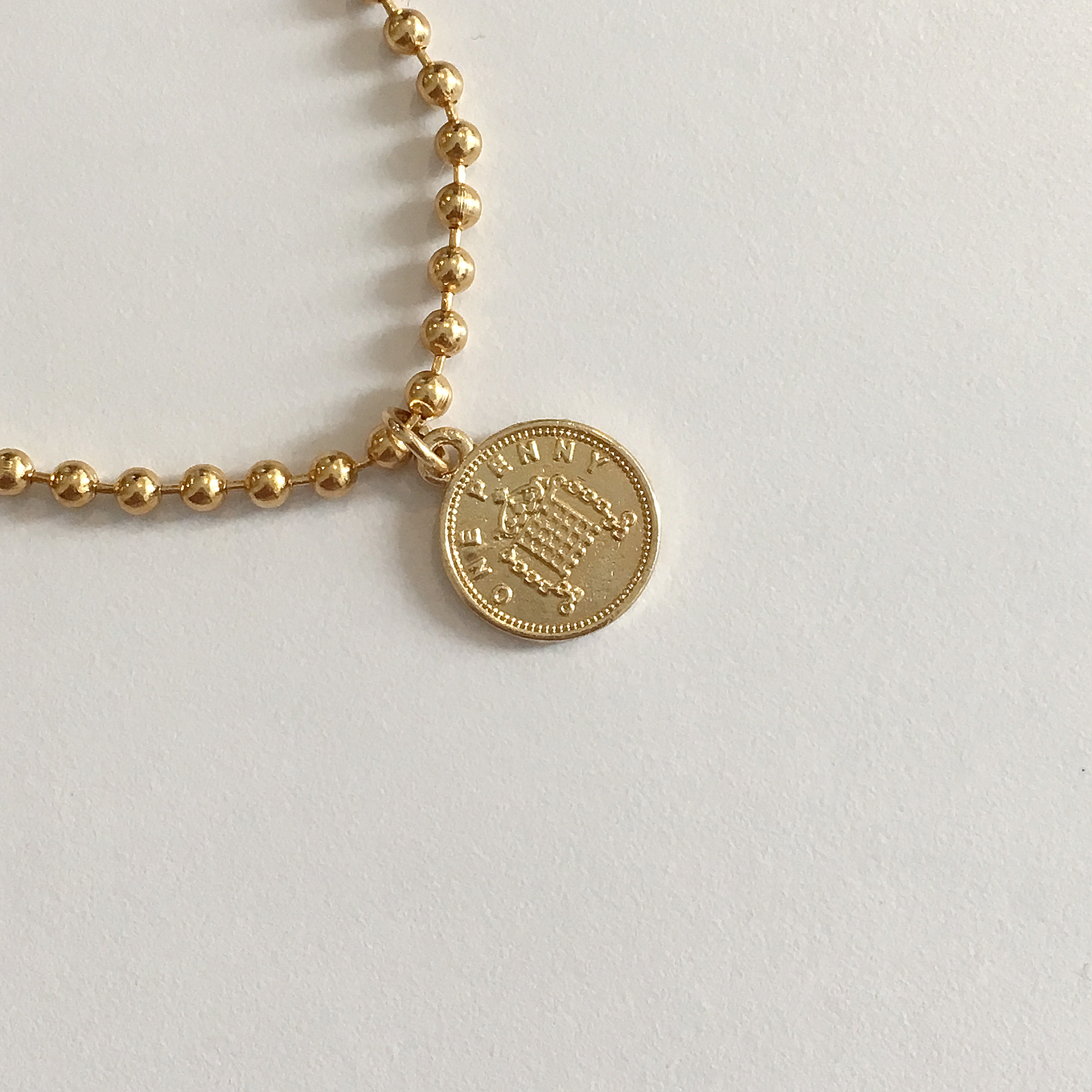 Coin necklace Lovely girl Vintage antique Daily co