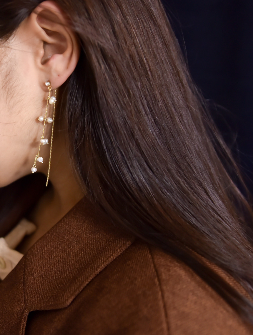Chelsea Double Chalang Glass Drop Earrings Stylish