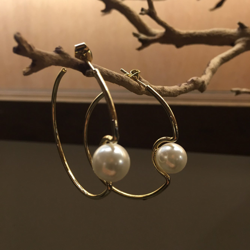 Sui pearl gold ring earrings Daily coordinator fas
