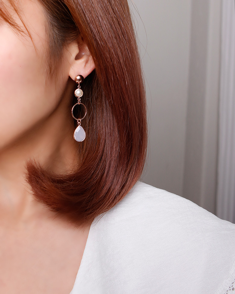 Attractive drop drop crystal earrings elegant jewe