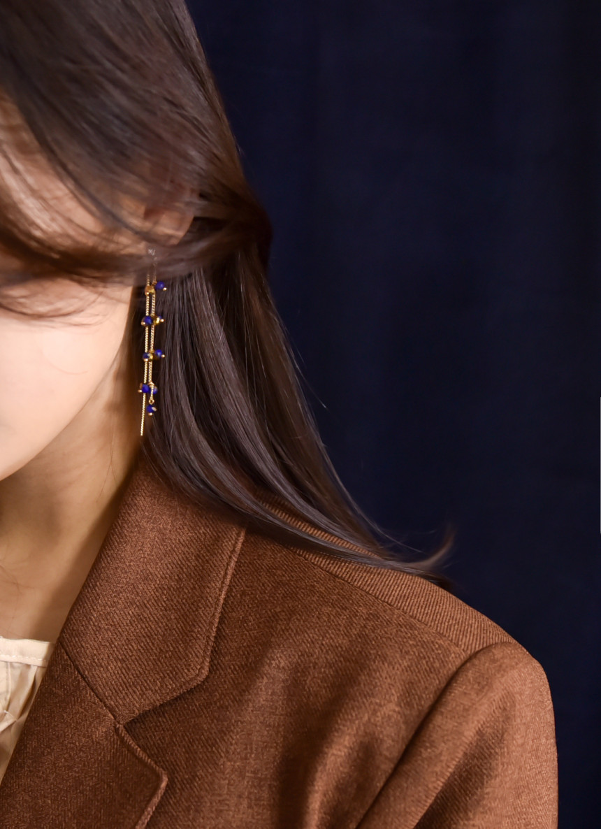 Chelsea Double Chalang Glass Drop Earrings Stylish