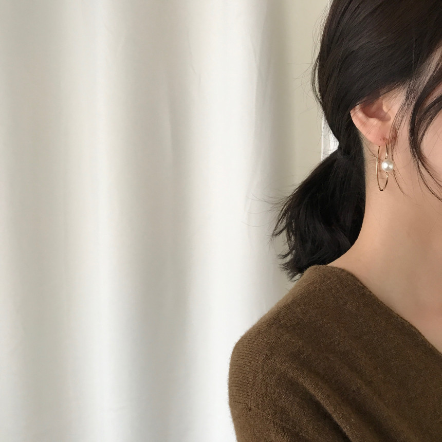 Sui pearl gold ring earrings Daily coordinator fas