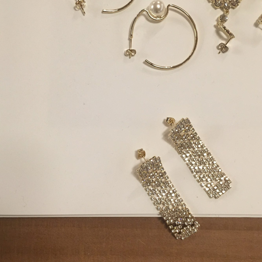 Dris Cubic Drop Earrings Sik Modern Design Wedding