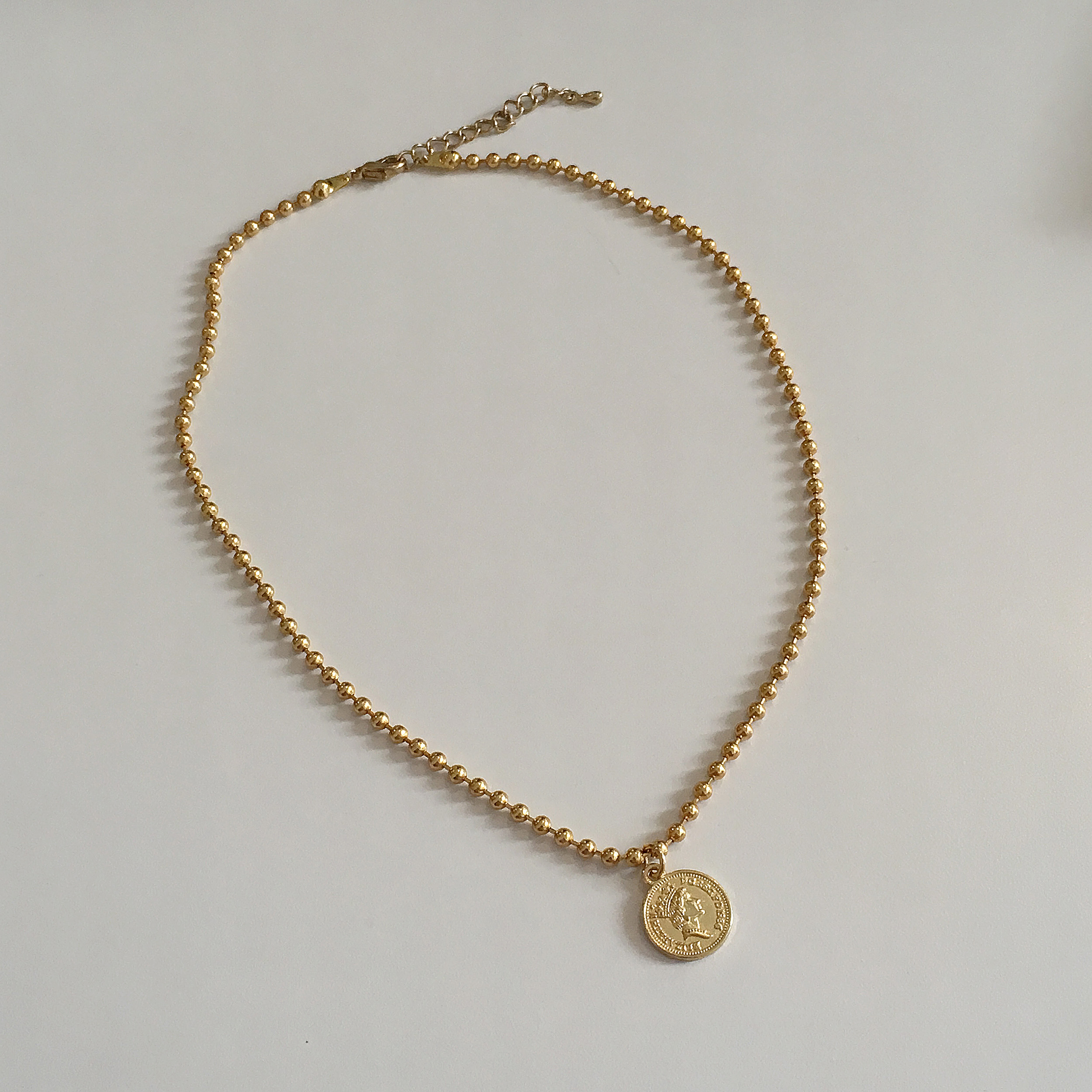 Coin necklace Lovely girl Vintage antique Daily co