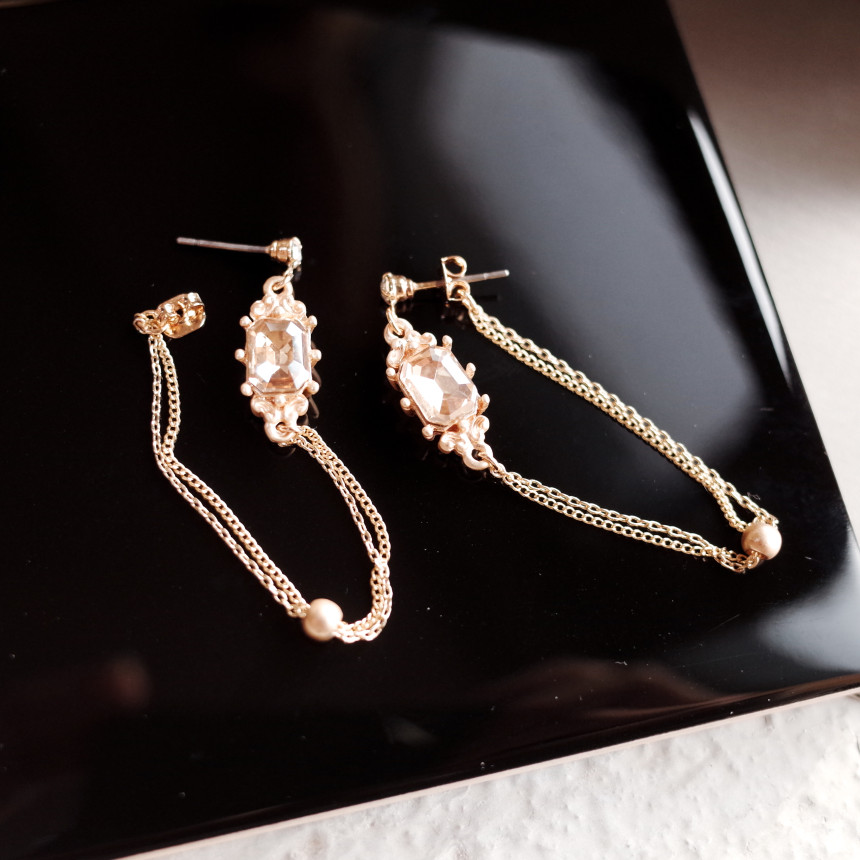 Morris Antique Square Pitch Chain Earrings Stylish