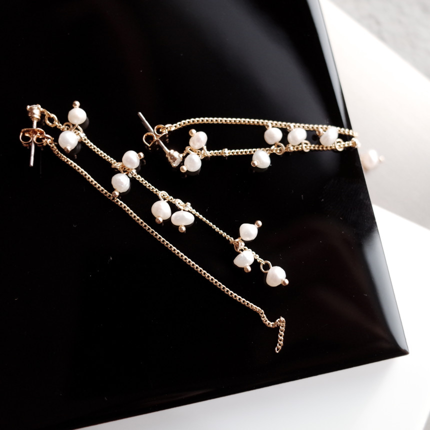 Chelsea Double Chalang Glass Drop Earrings Stylish