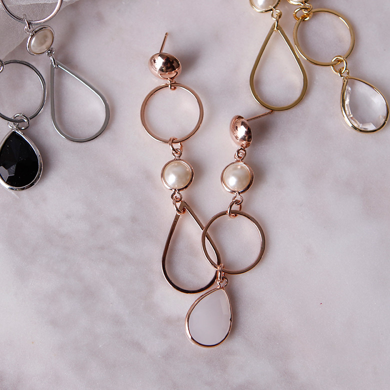 Attractive drop drop crystal earrings elegant jewe