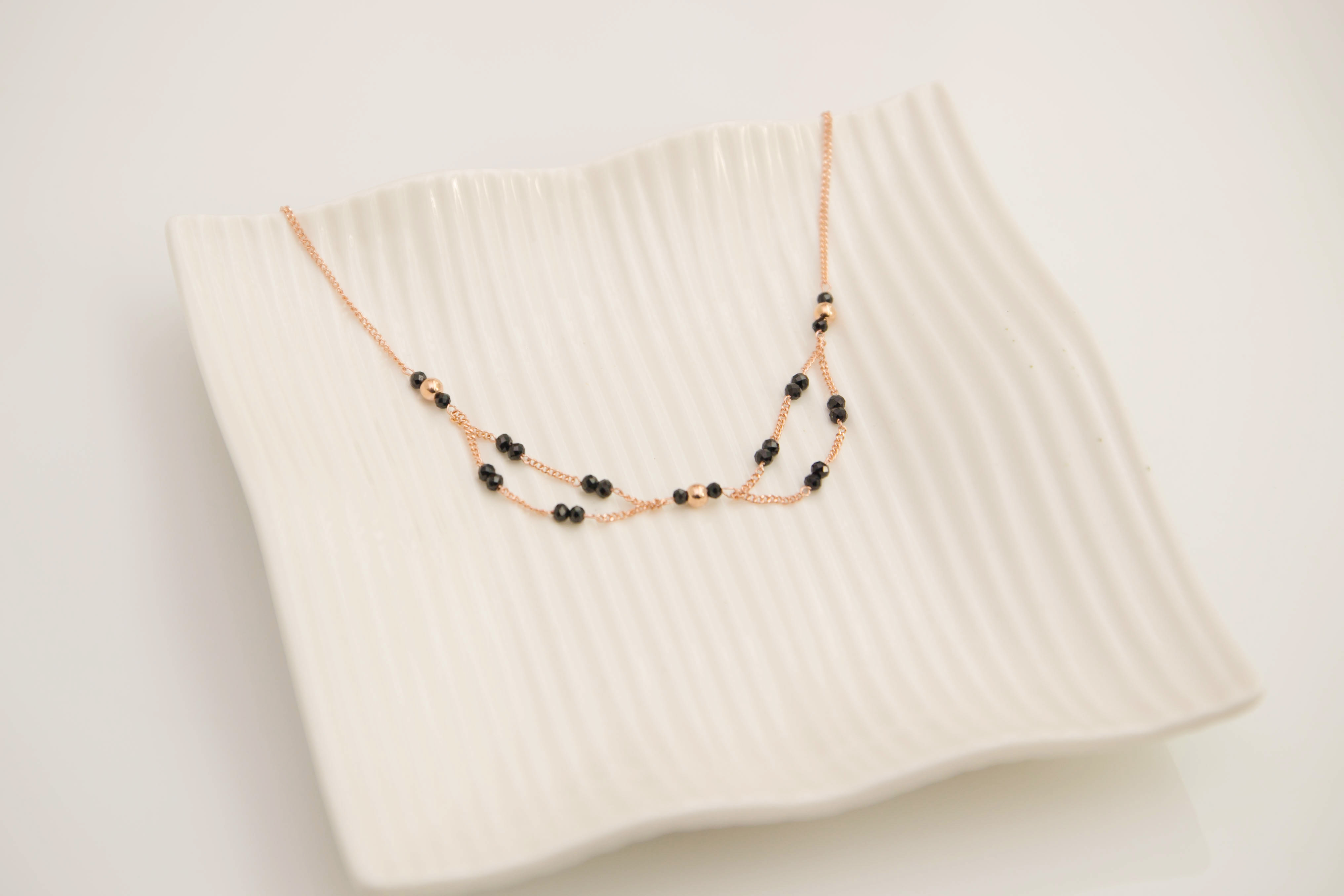 Bridge Black Spinel Necklace 14k Choker 14K Girl C