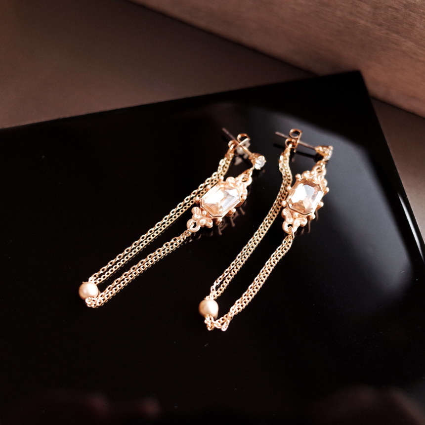 Morris Antique Square Pitch Chain Earrings Stylish