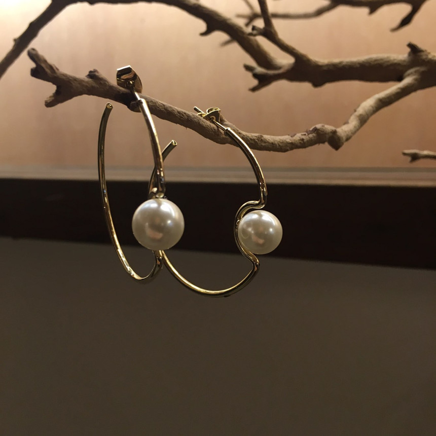 Sui pearl gold ring earrings Daily coordinator fas
