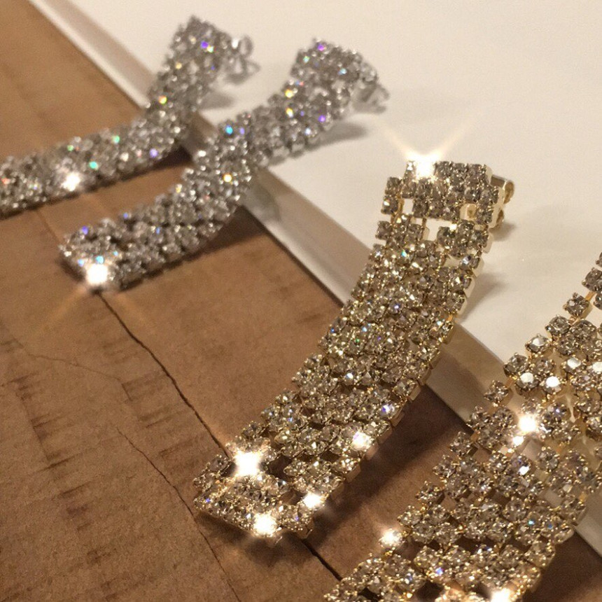 Dris Cubic Drop Earrings Sik Modern Design Wedding