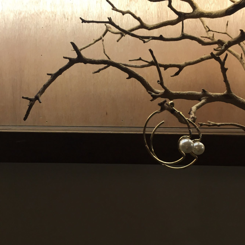 Sui pearl gold ring earrings Daily coordinator fas