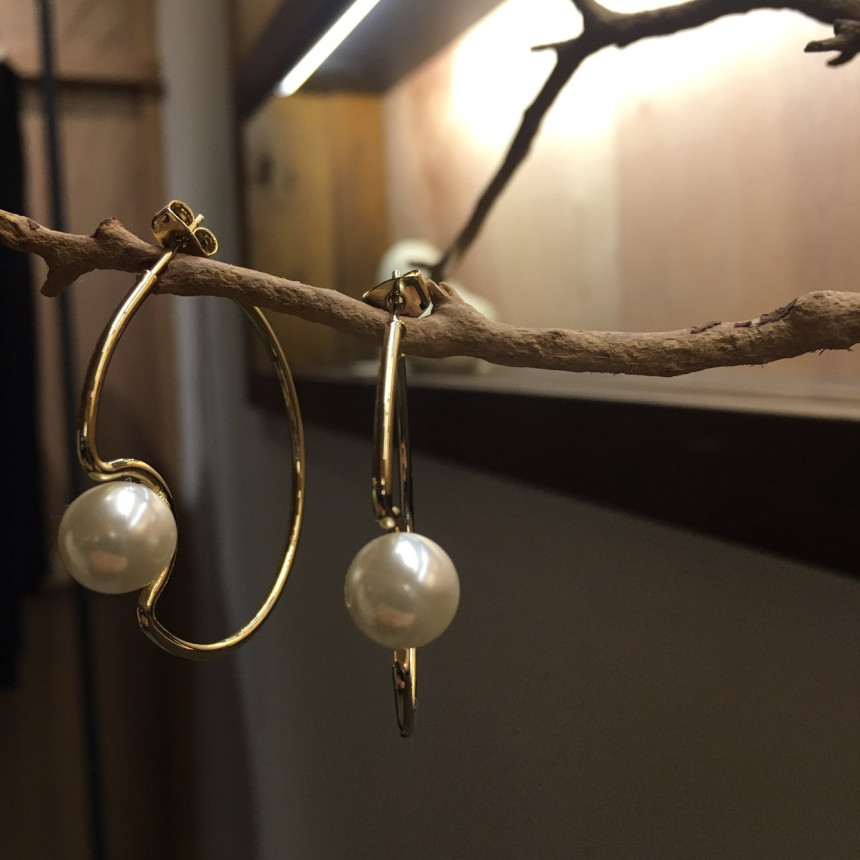 Sui pearl gold ring earrings Daily coordinator fas