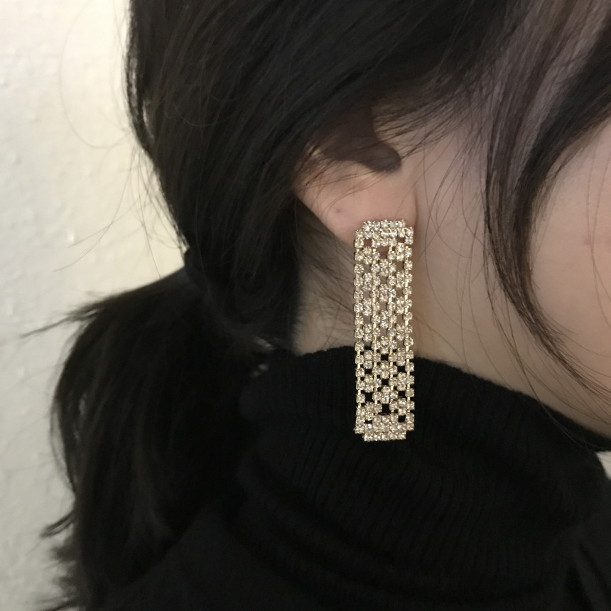 Dris Cubic Drop Earrings Sik Modern Design Wedding