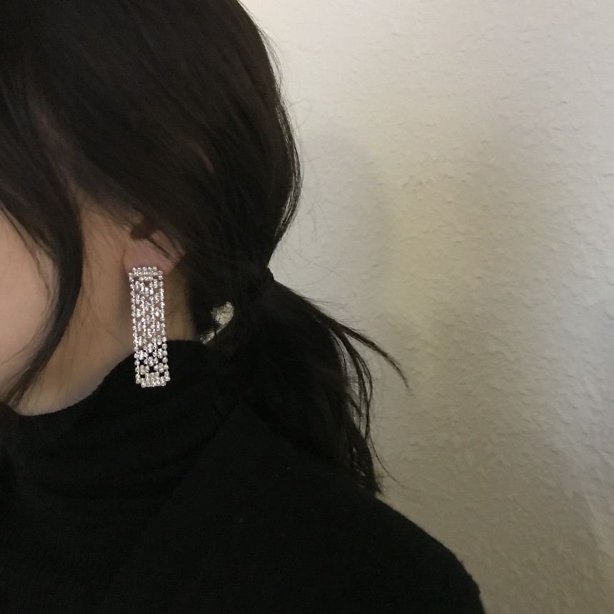 Dris Cubic Drop Earrings Sik Modern Design Wedding