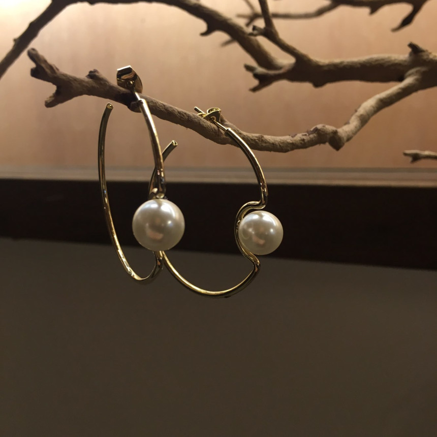 Sui pearl gold ring earrings Daily coordinator fas