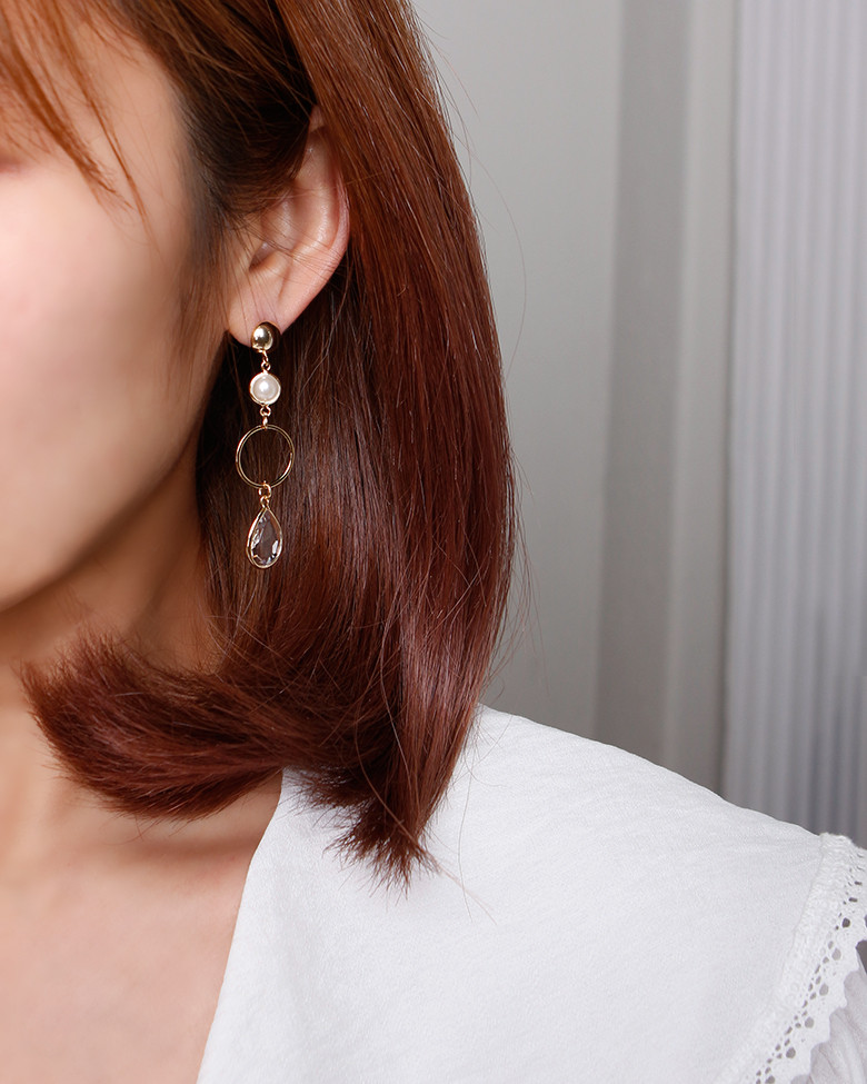 Attractive drop drop crystal earrings elegant jewe