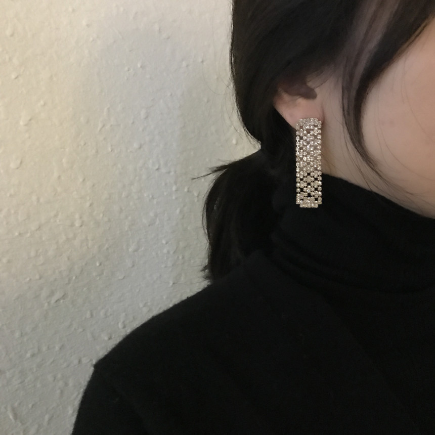 Dris Cubic Drop Earrings Sik Modern Design Wedding