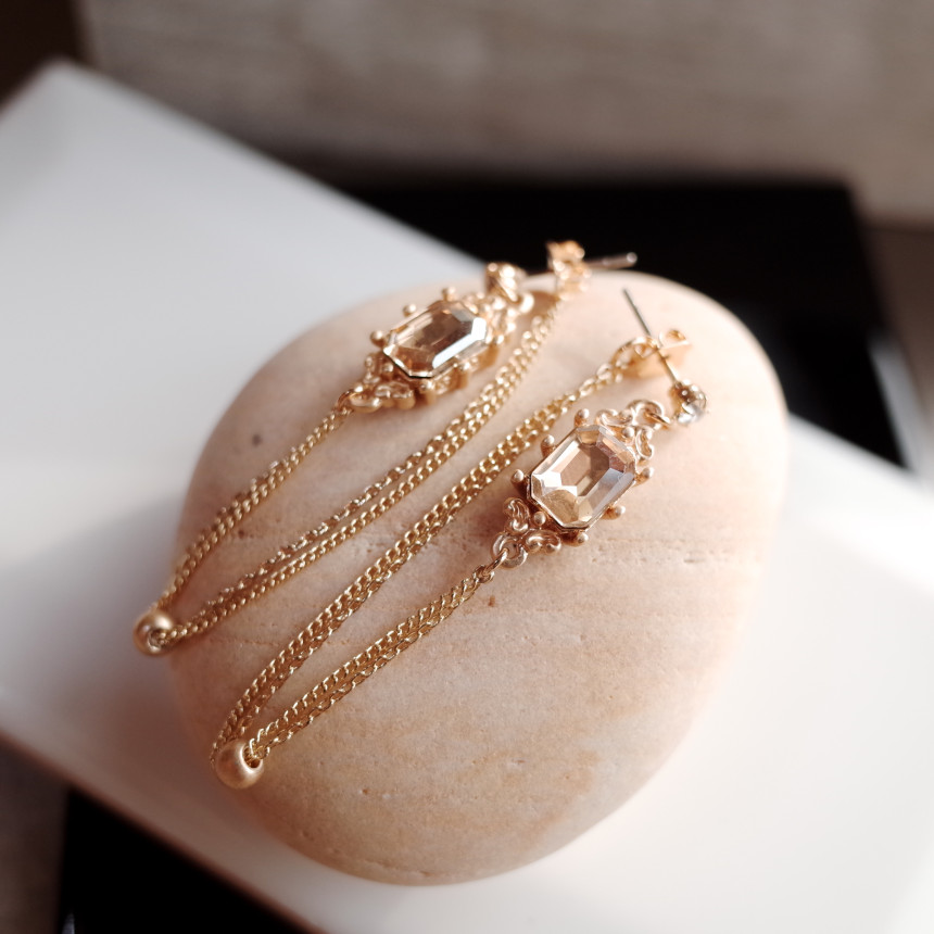 Morris Antique Square Pitch Chain Earrings Stylish