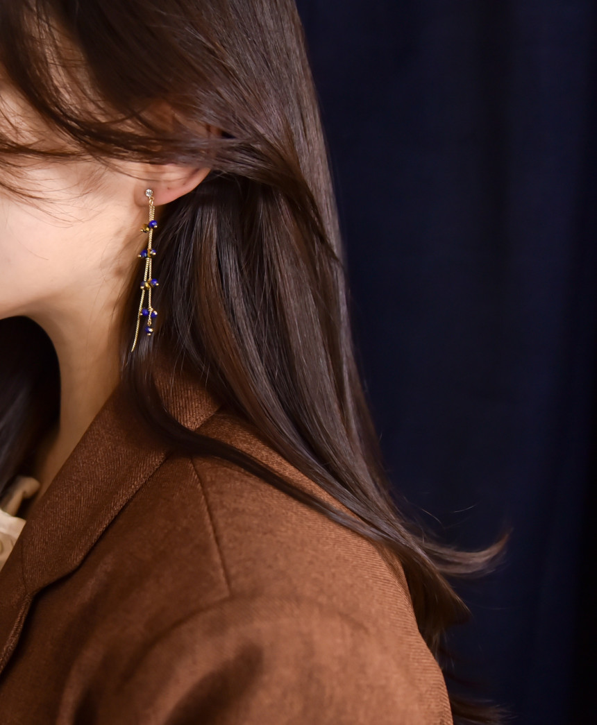 Chelsea Double Chalang Glass Drop Earrings Stylish