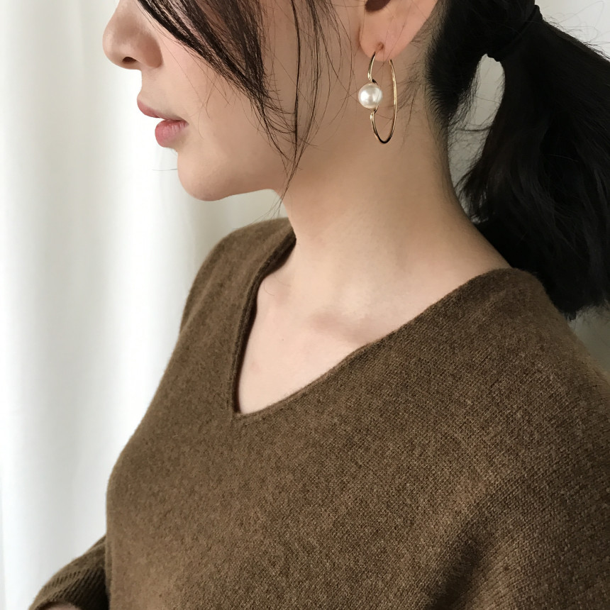 Sui pearl gold ring earrings Daily coordinator fas