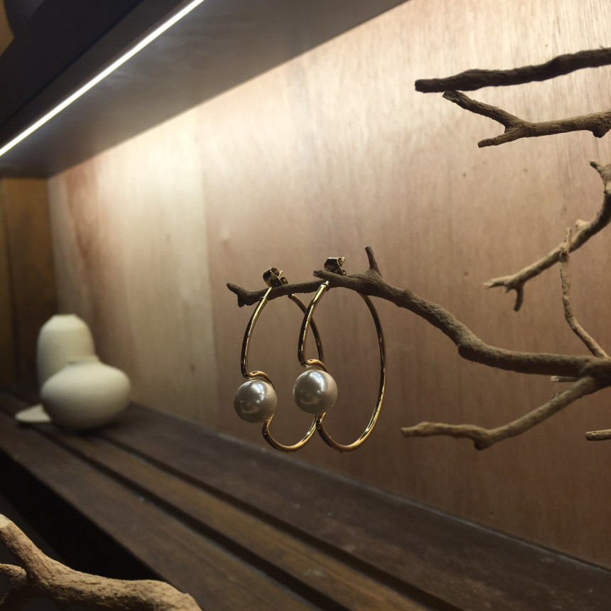 Sui pearl gold ring earrings Daily coordinator fas