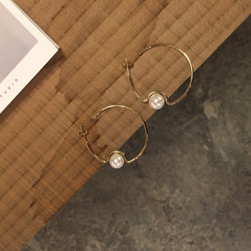 Sui pearl gold ring earrings Daily coordinator fas