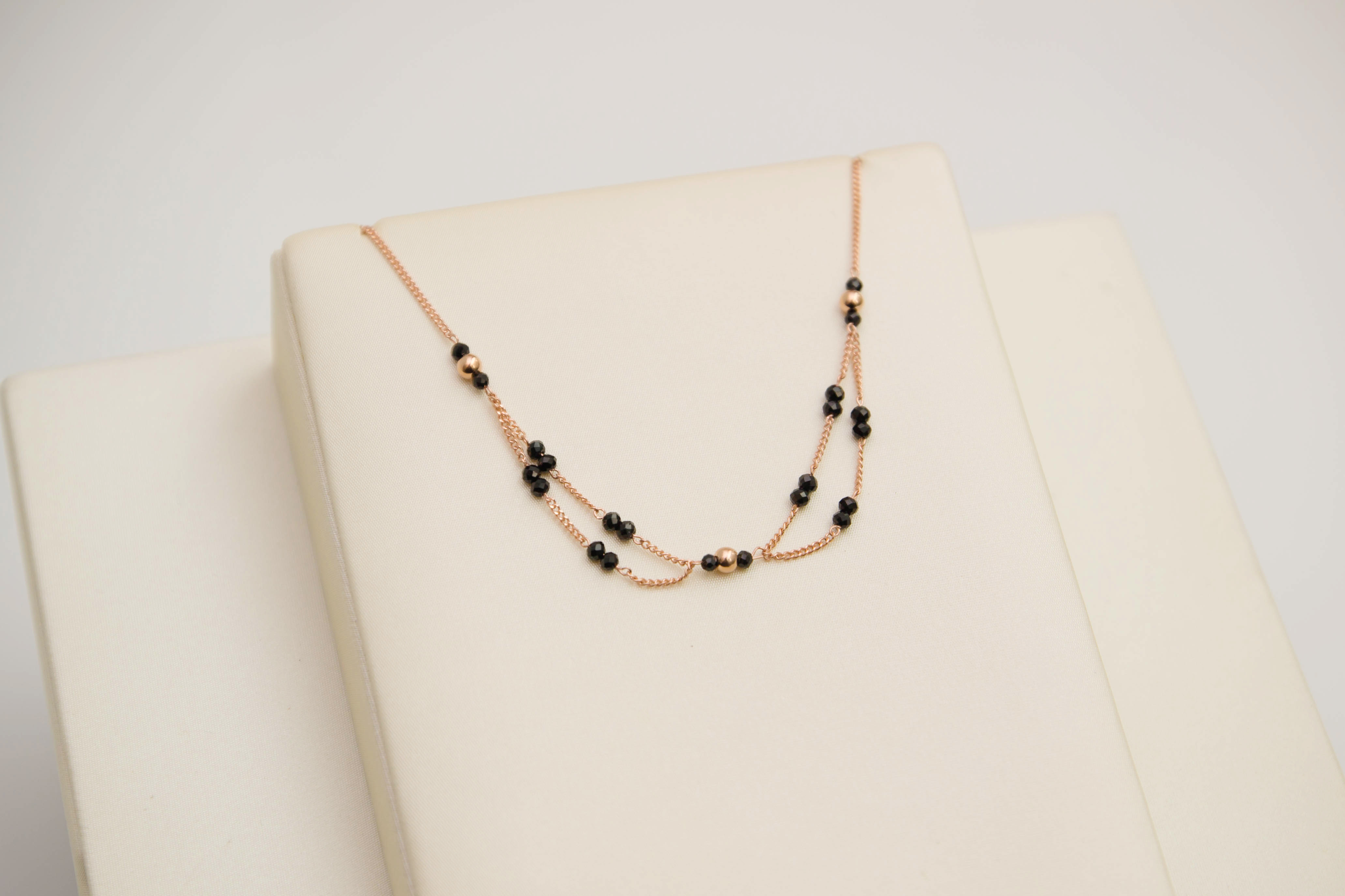 Bridge Black Spinel Necklace 14k Choker 14K Girl C
