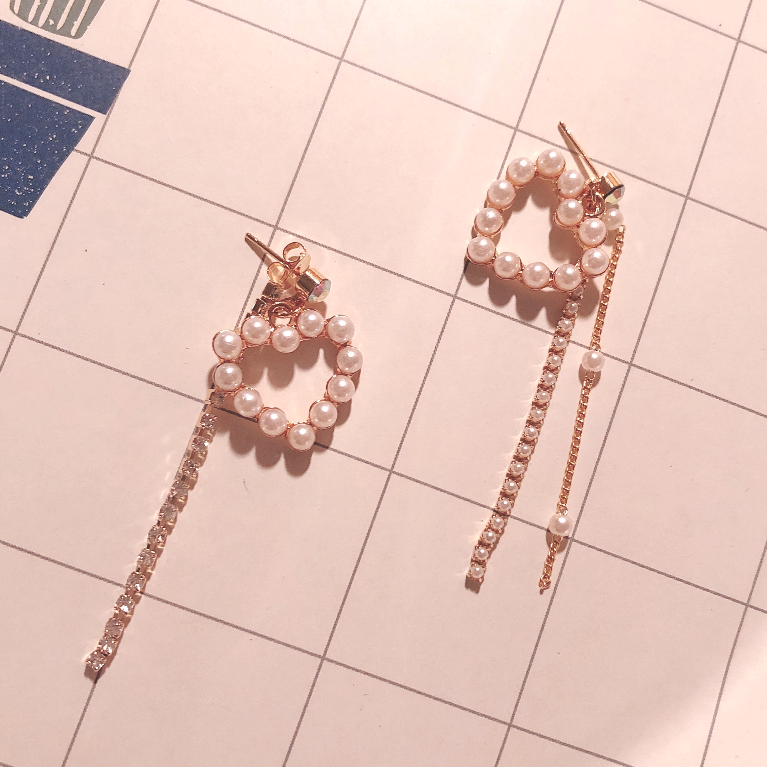 Double Heart Bold Earring Point 10 Unique pearl dr