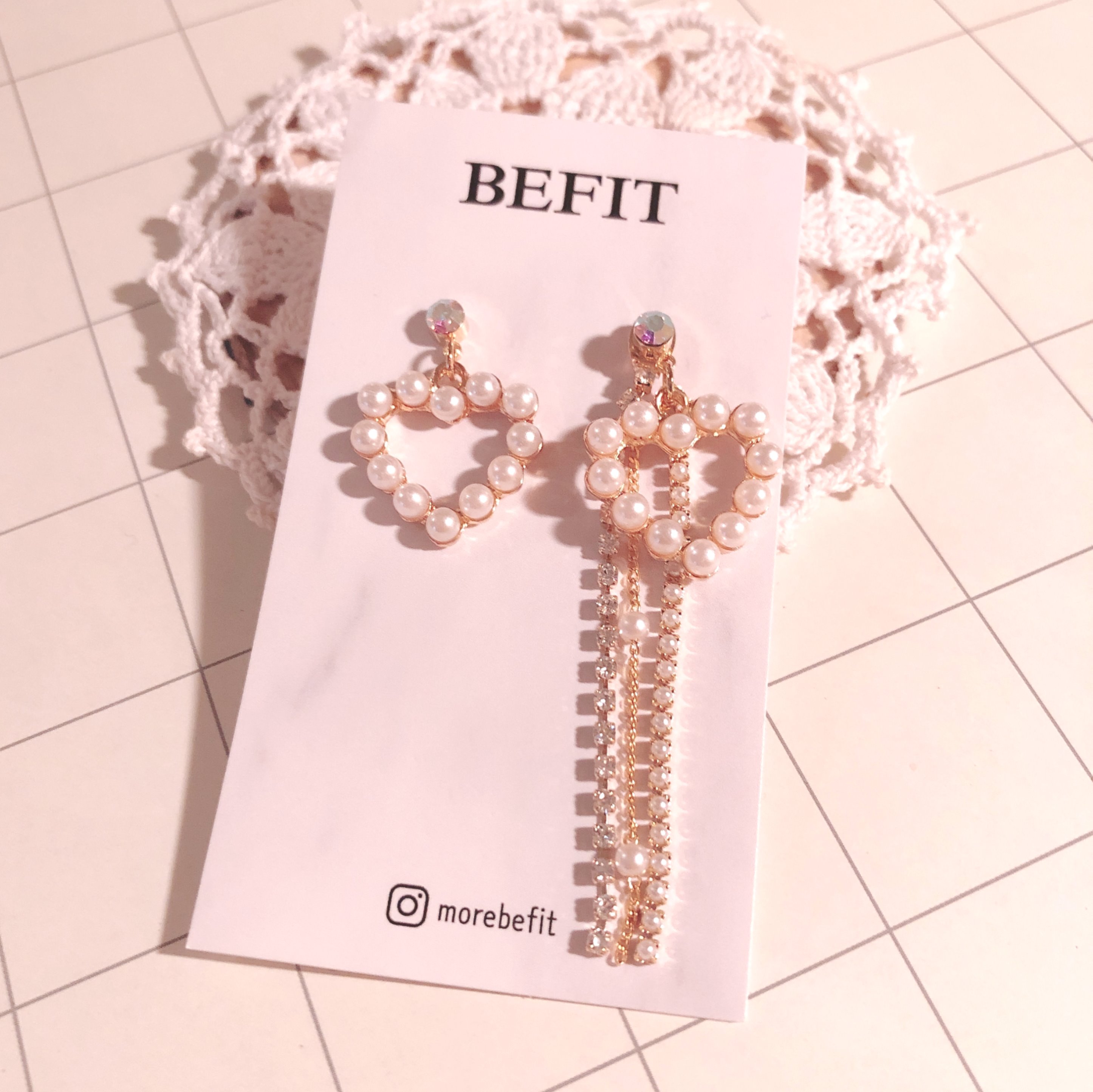 Double Heart Bold Earring Point 10 Unique pearl dr