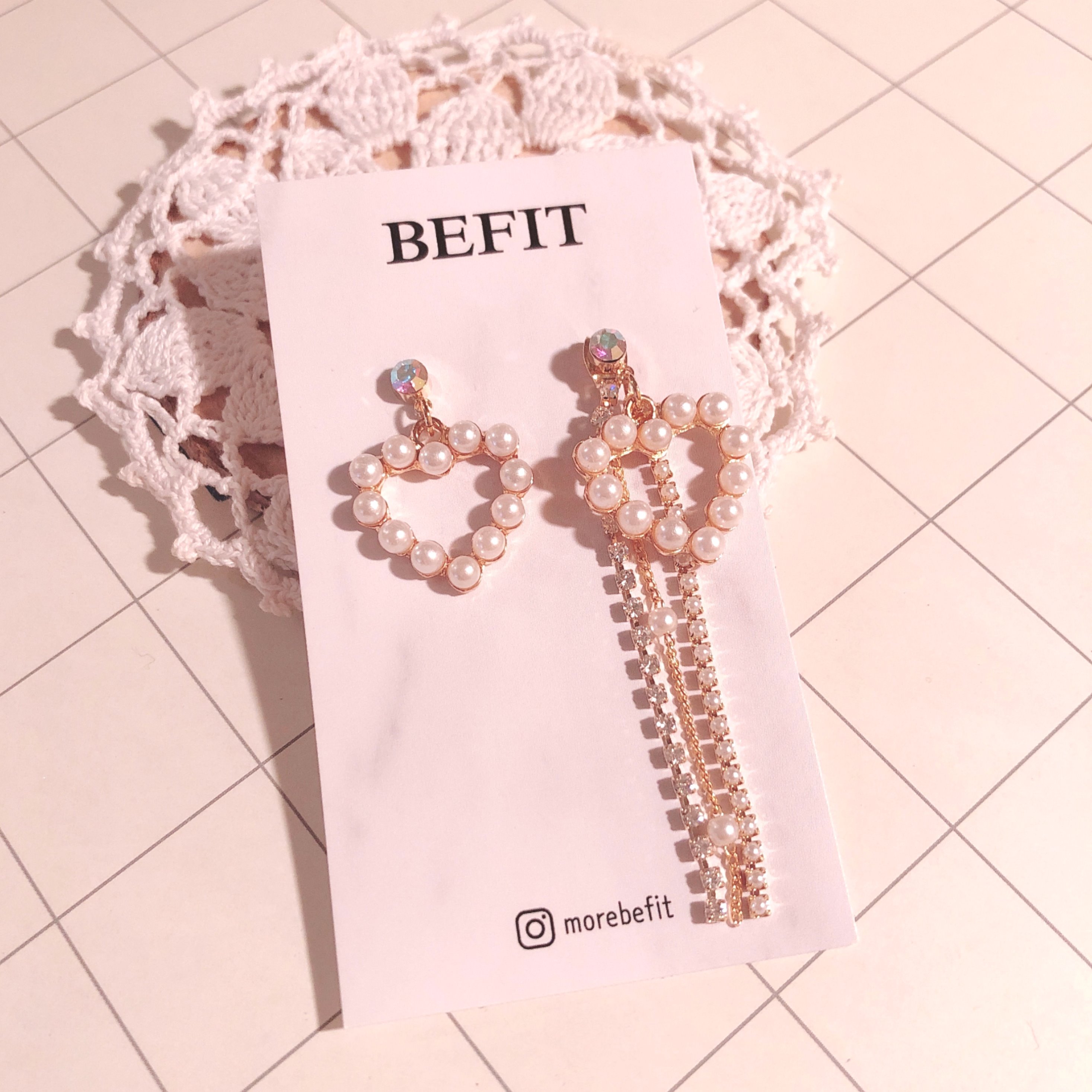 Double Heart Bold Earring Point 10 Unique pearl dr