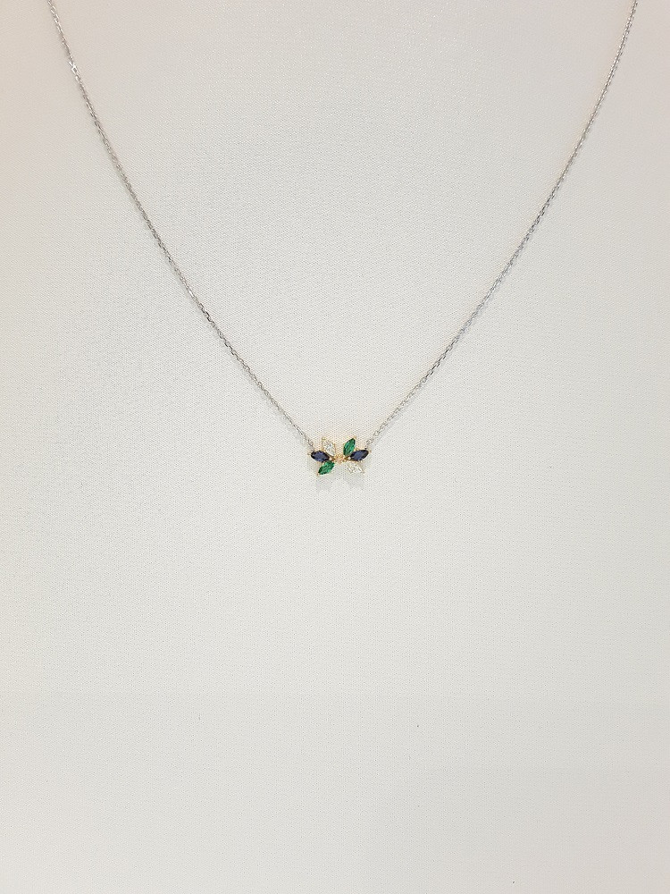 Stonehenge White gold necklace J0033 Modern mood c