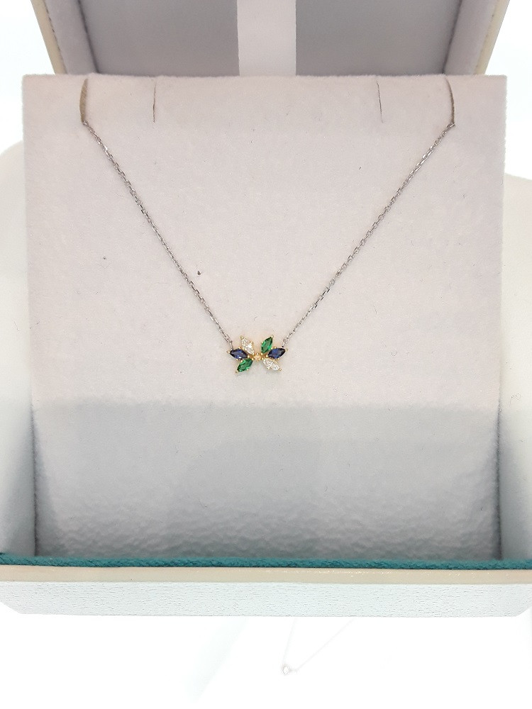 Stonehenge White gold necklace J0033 Modern mood c