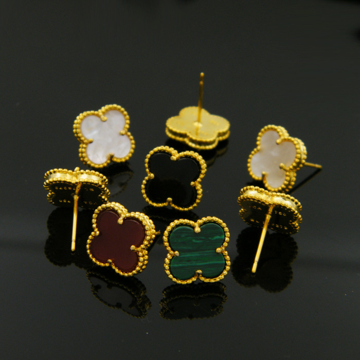 Cliff Nappa Clover Earrings 925 Silver Half Drop F