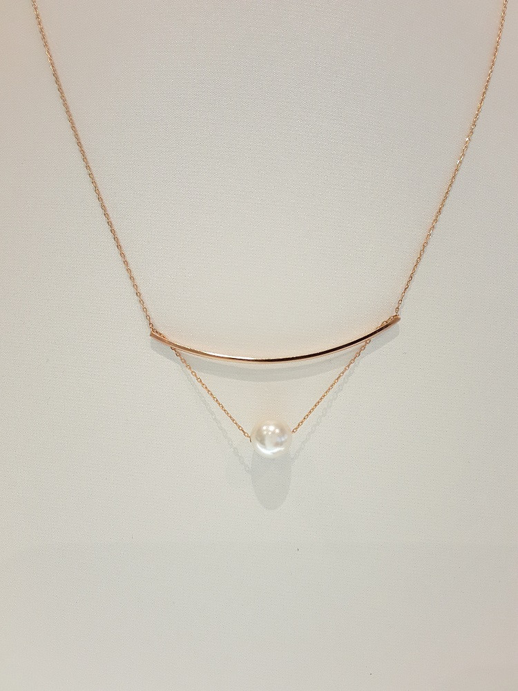 Stonehenge Rose Gold Pearl Necklace T0686 Classic 