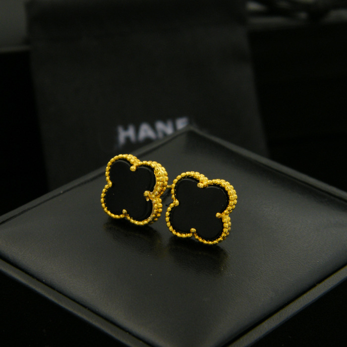 Cliff Nappa Clover Earrings 925 Silver Half Drop F