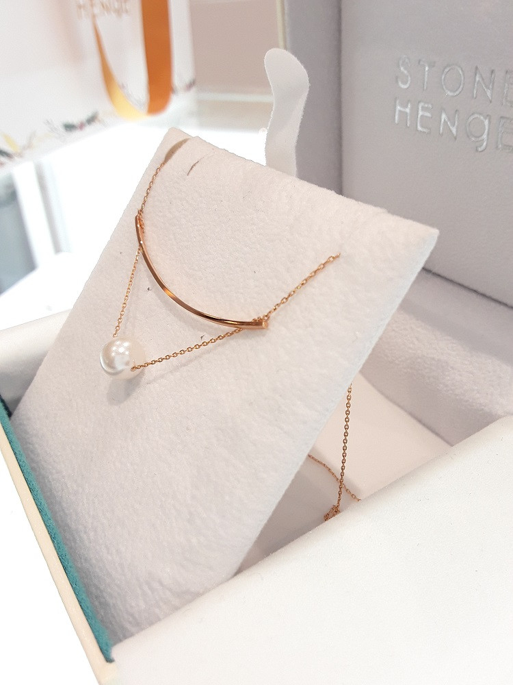 Stonehenge Rose Gold Pearl Necklace T0686 Classic 