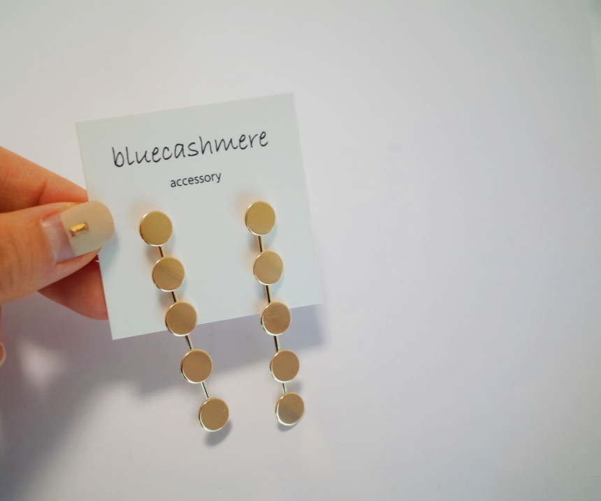 Gold Circle Drop Earrings Luxury Feeling Hae Tae H