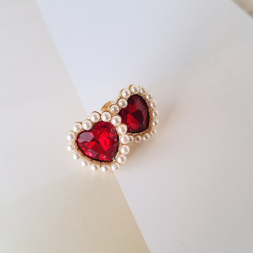 Curry Pearl Swarovski Earrings 4color Laminin Mini