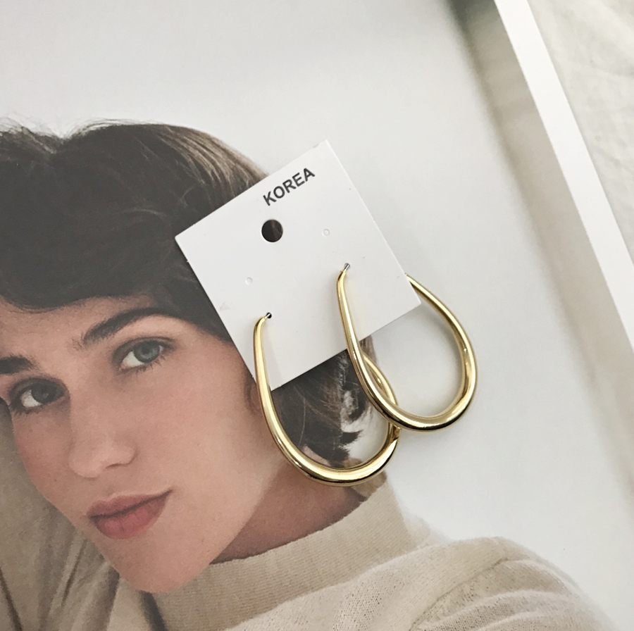 Simple Elliptical Earrings Chic Earring Items Poin