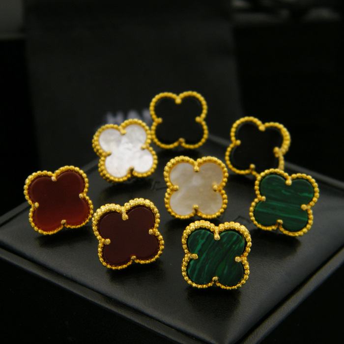 Cliff Nappa Clover Earrings 925 Silver Half Drop F