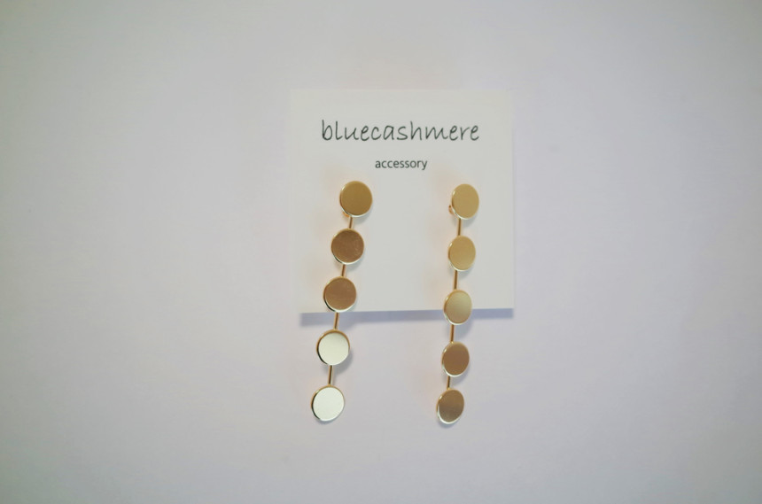 Gold Circle Drop Earrings Luxury Feeling Hae Tae H