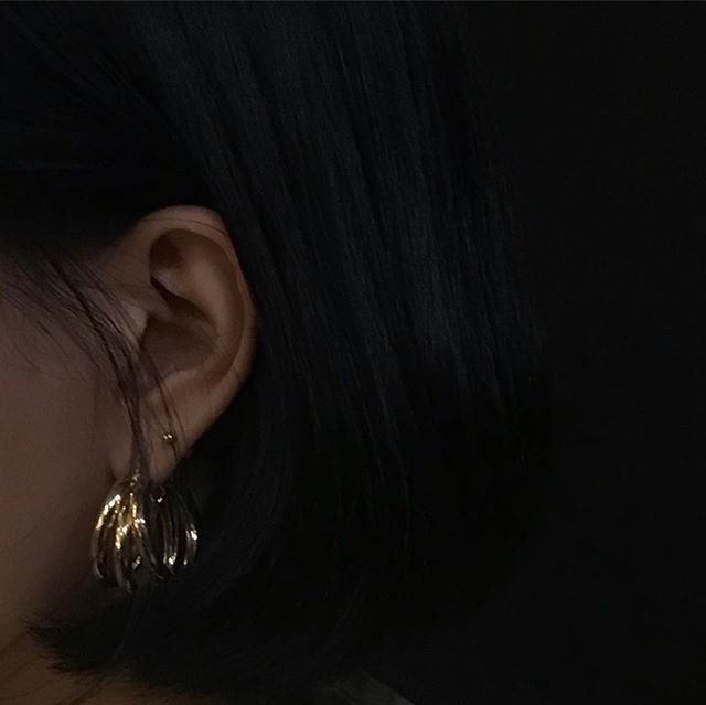 Vintage Moods Three Pipe Bold One-Touch Earrings G