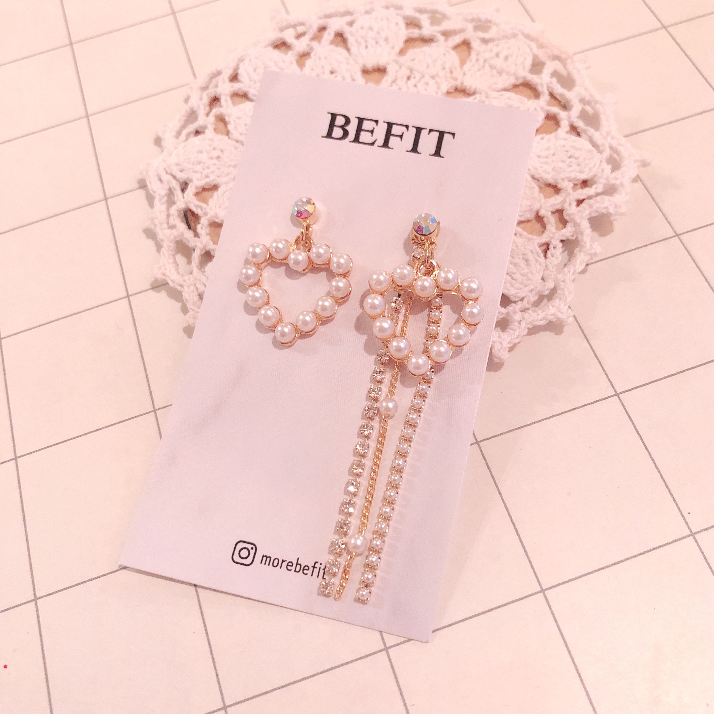 Double Heart Bold Earring Point 10 Unique pearl dr